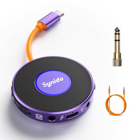 Synido A10 Portable USB-C Audio Interface for Guitar & DJ Recording