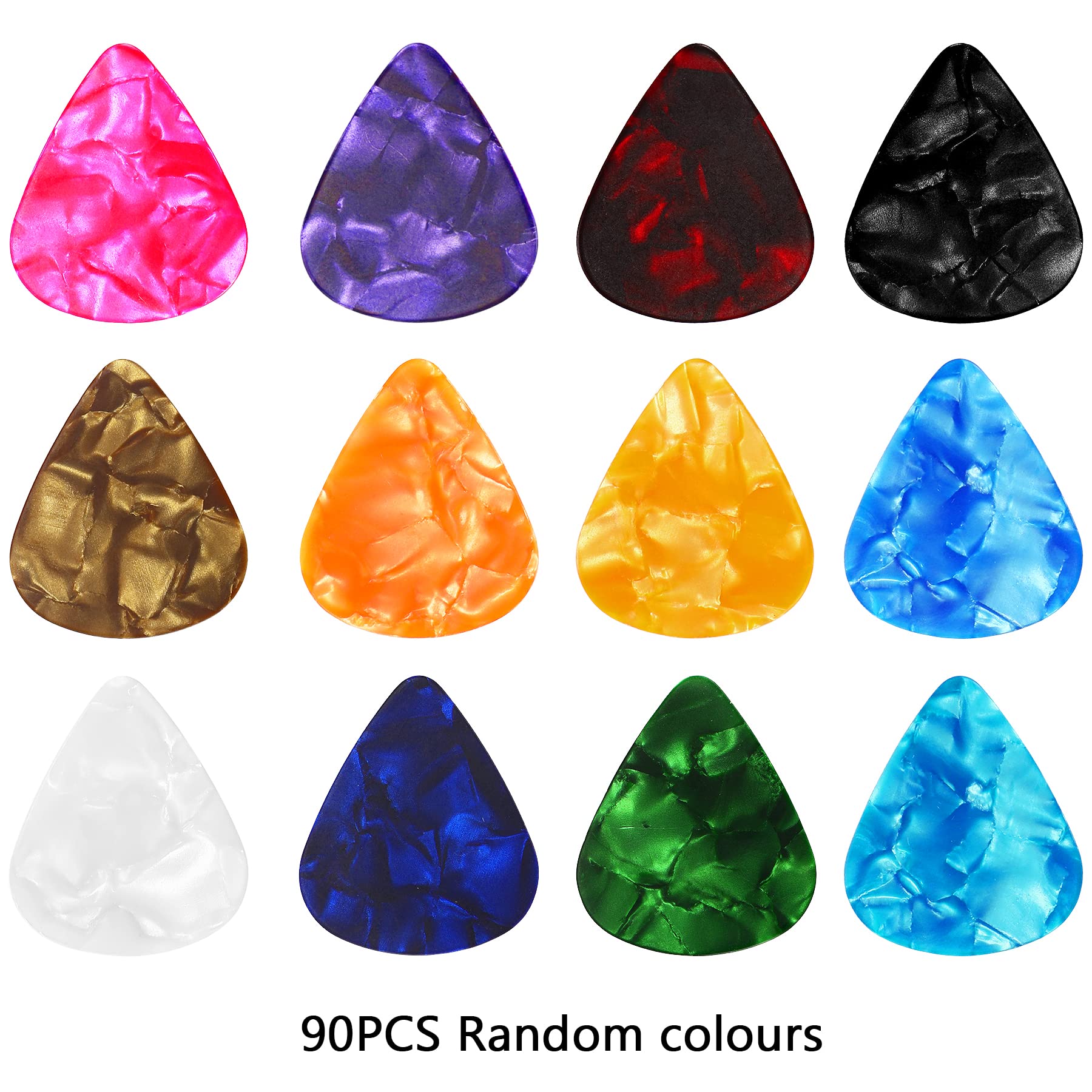 AUGSHY Guitar Picks Sampler Value Pack Includes Thin Medium & Heavy Gauges (90 Mixedcolor)