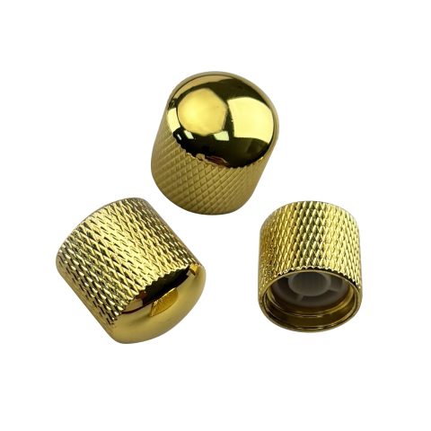 OVSAL 3Pcs Electric Guitar Knobs Dome Metal Guitar Volume Tone Knobs Compatible with Fender Stratocaster Strat Telecaster Jazz Les Paul Replacement Parts（Vacuum Gold）