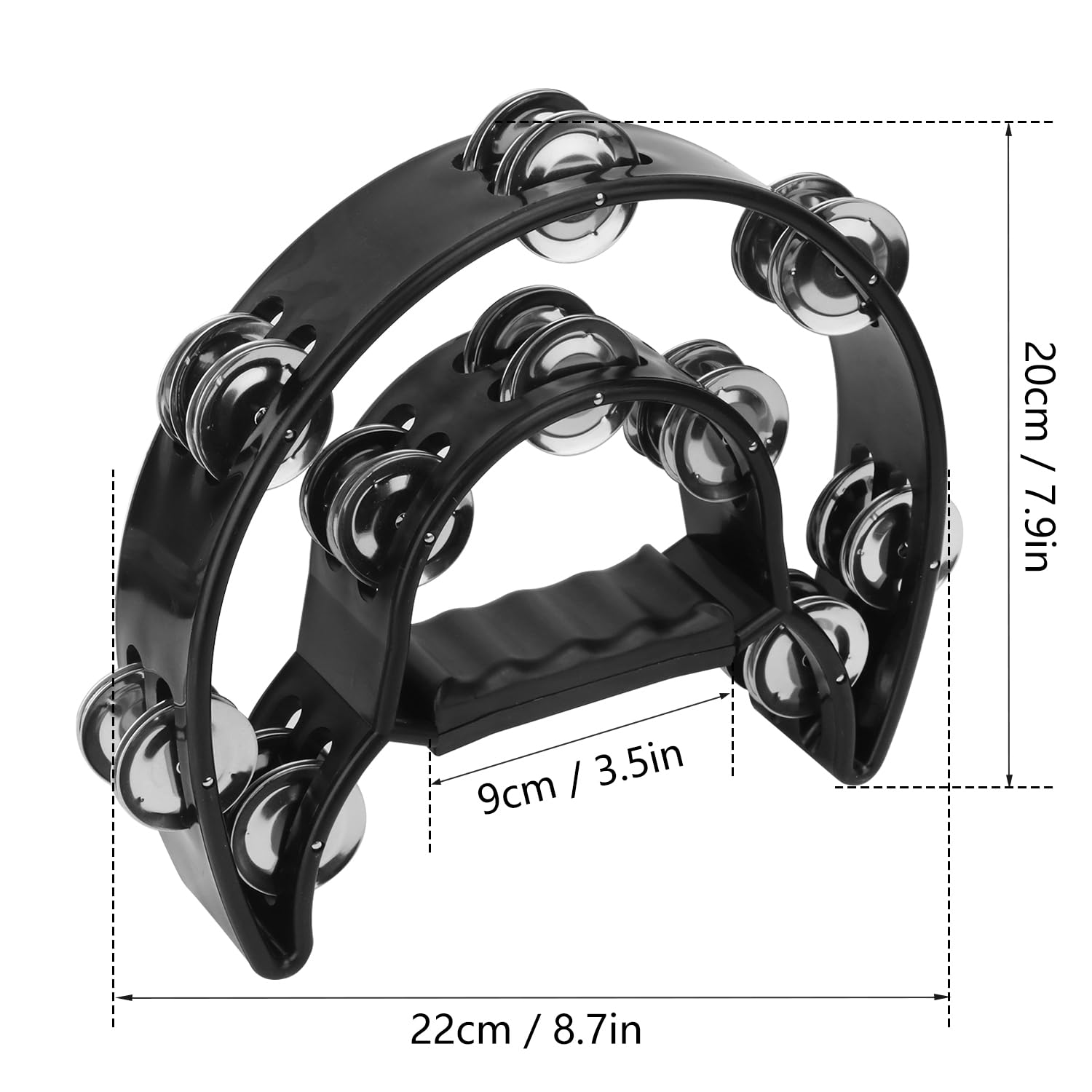 IHDYPPEW 6 Pack Double Row Tambourine, 9.06 inch