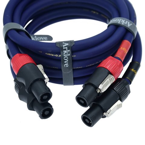 Arklove Heavy Duty 2Pack Pro Speakon to Speakon Male Speaker Wire Lock Cable Pair 13AWG Patch Professional Audio Cabl Cord with nl4 NL4FC Port Connector for para bocinas de dj feet 4Conductor 20ft