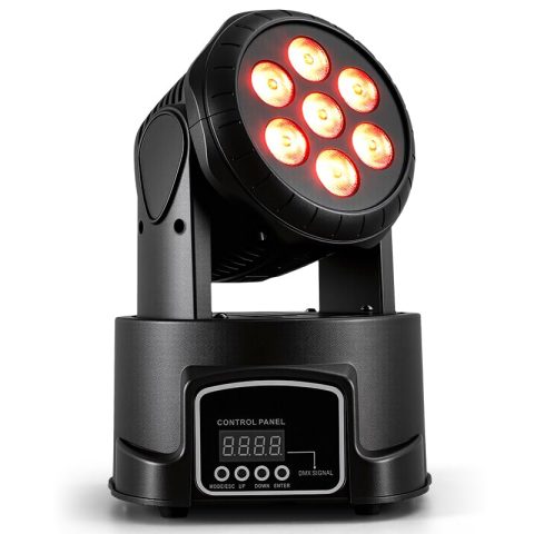 MINGJIE Moving Head Wash Light, 7x10W LED DMX DJ Stage Light