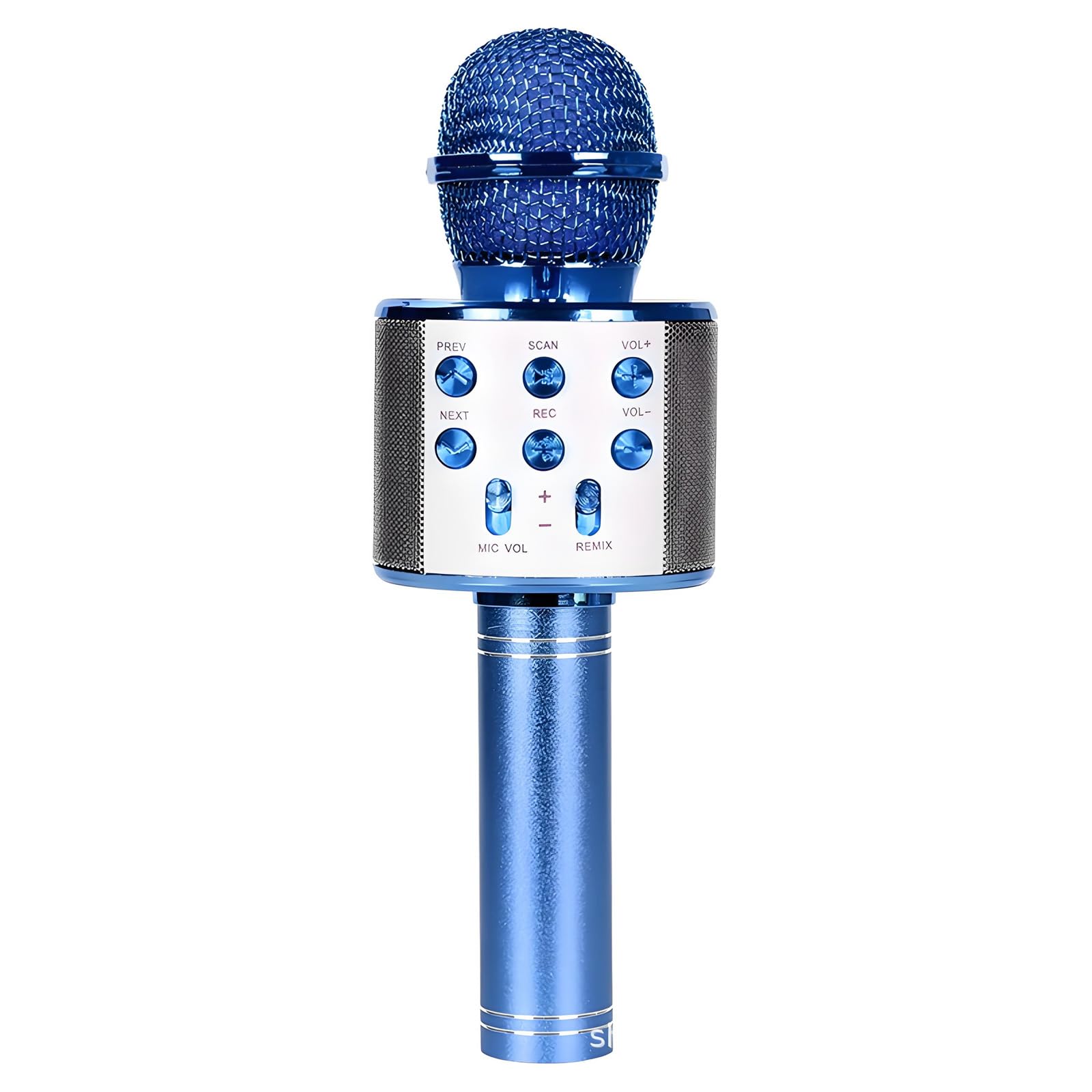 Wireless Bluetooth Karaoke Microphone Portable Handheld Mic Speaker 3-in-1 for All Smartphones Gifts Blue