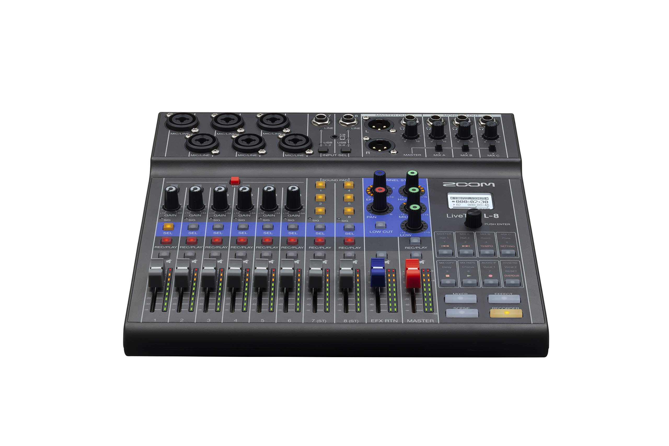 Zoom LiveTrak L-8 Battery Powered Mixer/Recorder for Musicians & Podcasters