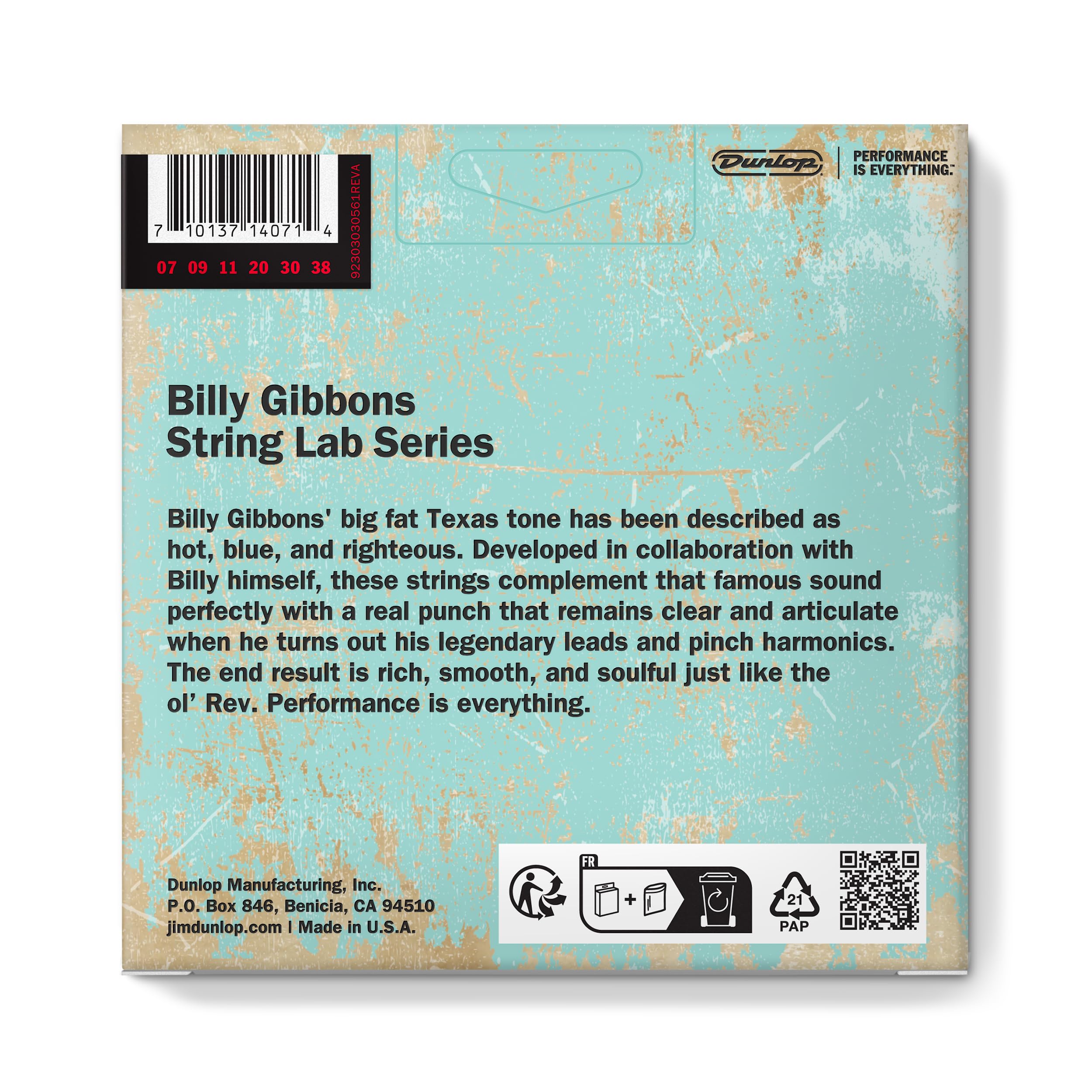 Billy Gibbons Custom Rev Willy’s Guitar Strings 07-38 | 3 Pack