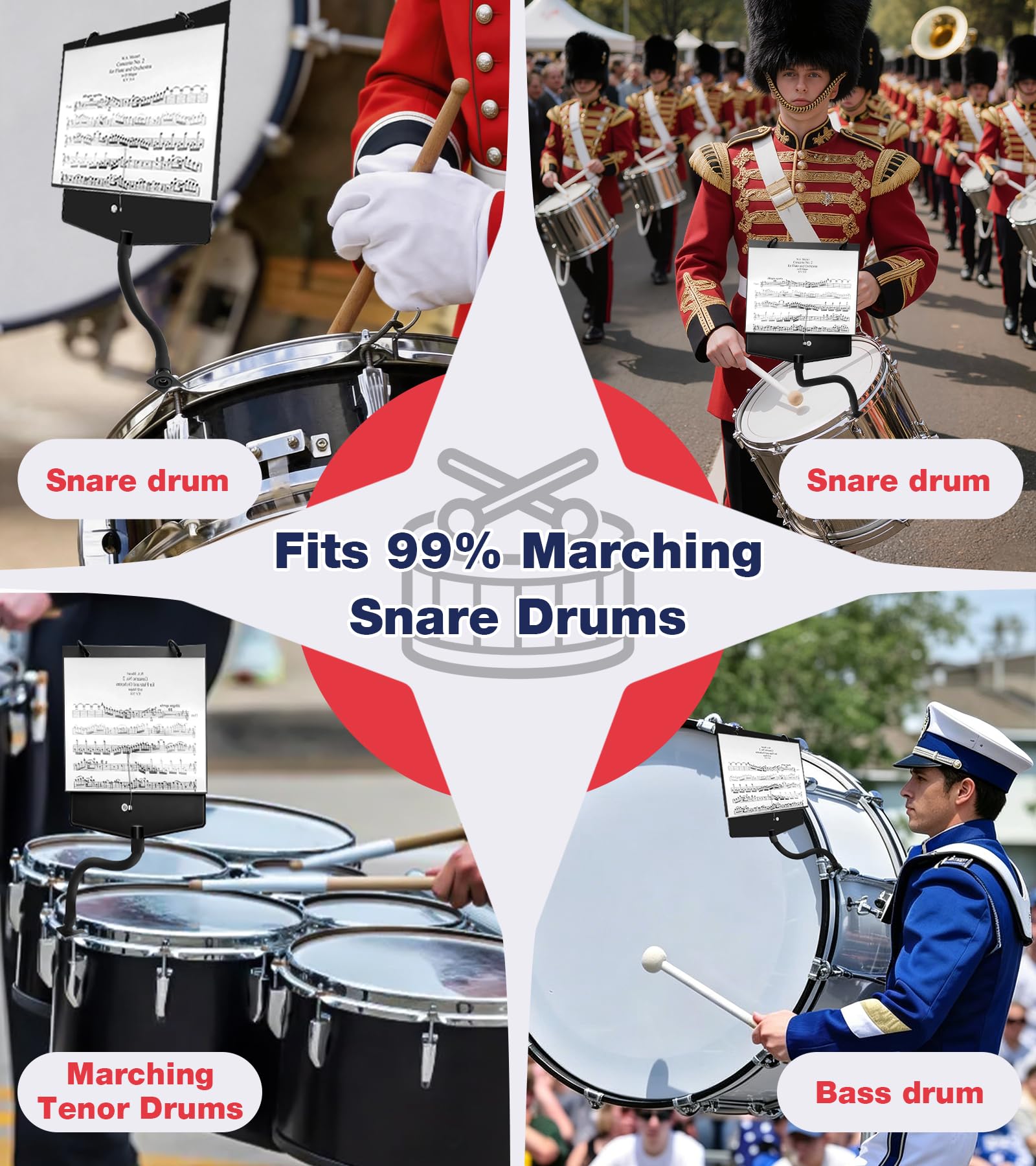 Marching Snare Drum Lyre,Flip Folder Marching Band