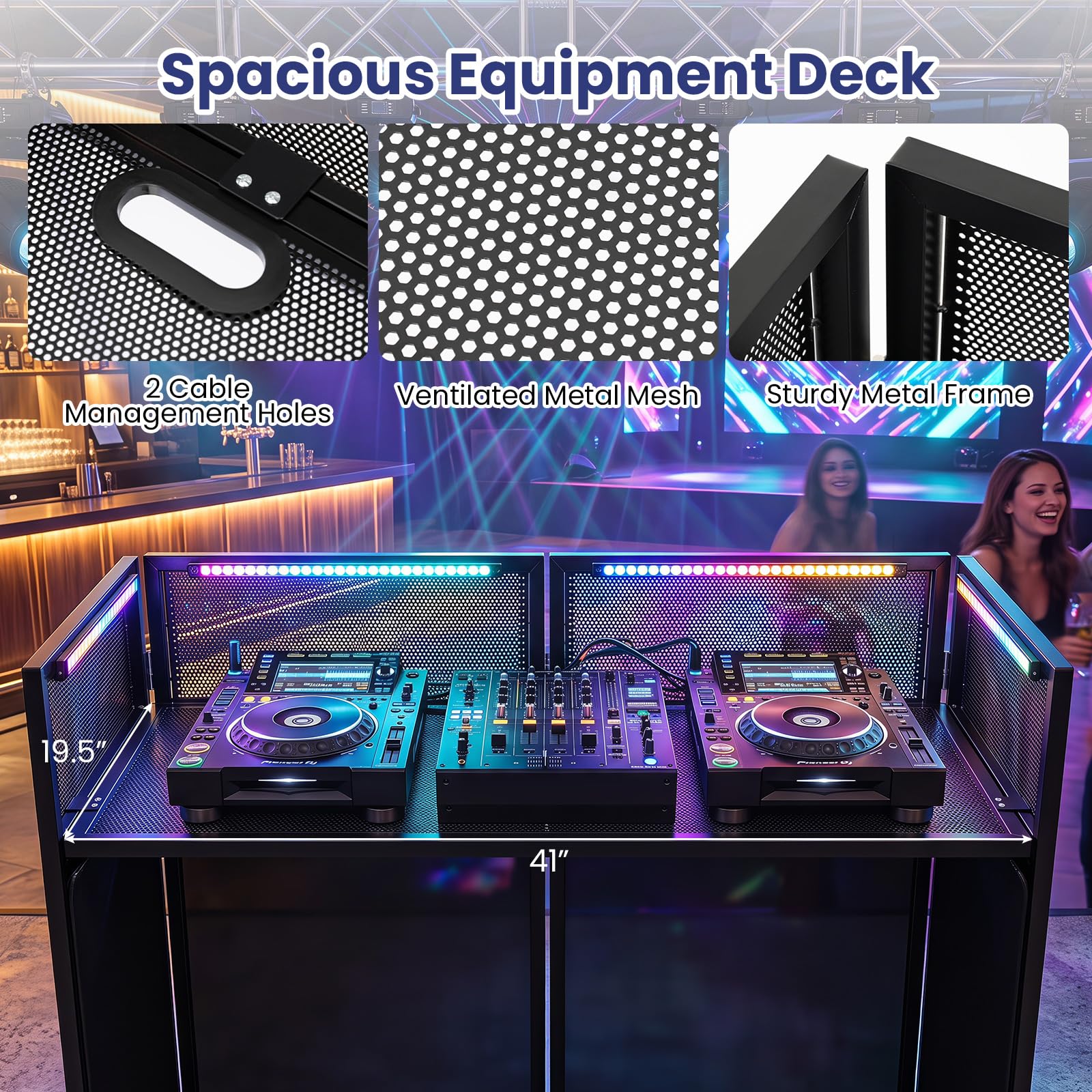 Goplus Portable DJ Facade Booth with Scrims & Carrying Bag (Standard)