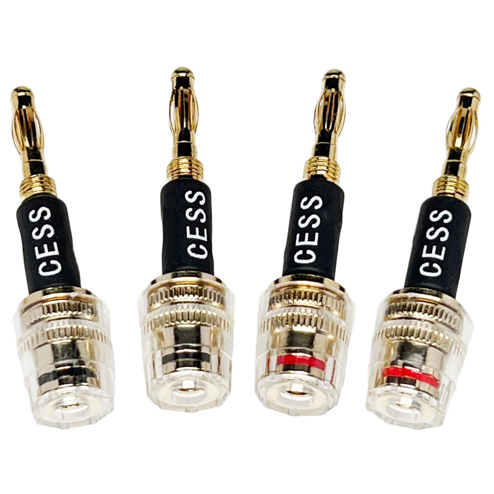 CNCESS Banana Plug Connect to Spade Fork Plug Speaker Cable Adapter, 4 Pack