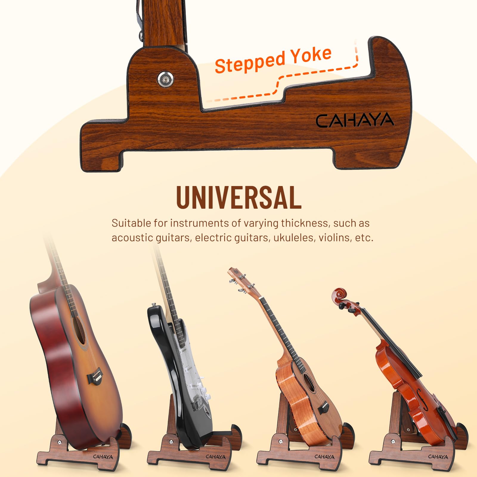 CAHAYA Guitar Stand Floor Wooden Portable Foldable A-Frame Guitar Stands