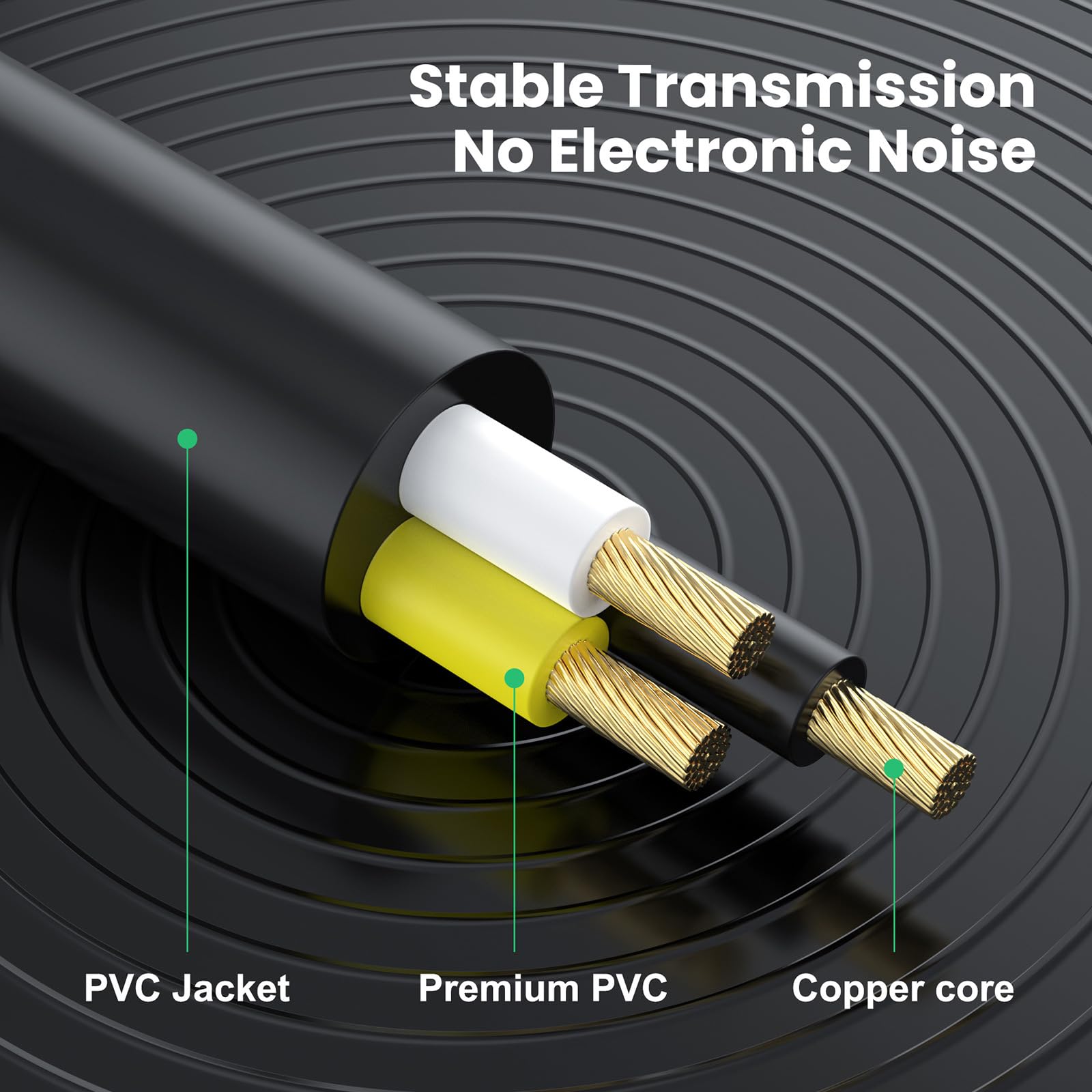 Halokny 6.35mm to 6.35mm Instrument Cable, Golden Plated 1/4 Inch Male to Female TS Mono Audio Jack for Electric Guitar, Bass, Amplifier, Speaker, Mixer 1FT/0.3M (Male to Female TS 1Ft)