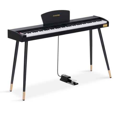 AODSK 88 Keys Digital Piano, Electric Piano Full-size Semi Weighted Keyboard For Beginners, 128 Tones & Rhythms, MIDI/USB Connectivity, Headphone Jack