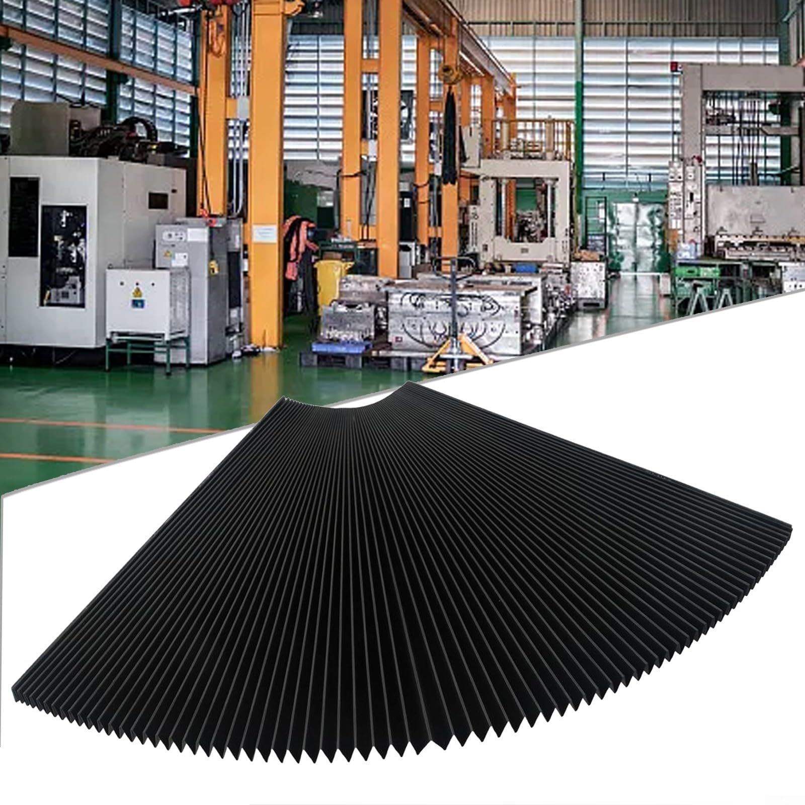 CNC Machine Accordion Cover, Accordion Way Cover Protective, Rubber Flexible Cover Milling Machine 3-proof Cloth Protective, Flat Bellows Cover, L 1500MM* H 15mm (Width 300mm)