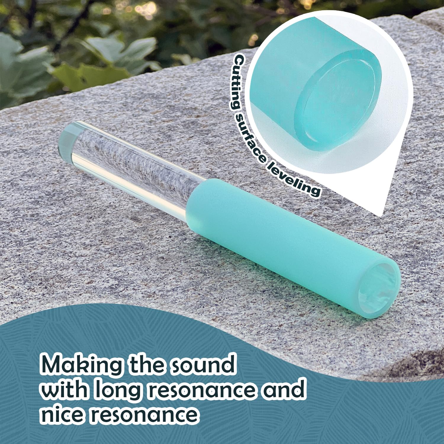 Singing Bowl Mallet Blue Acrylic Rubber Striker Mallet for Playing Quartz Crystal Singing Bowl with Bundle Pocket