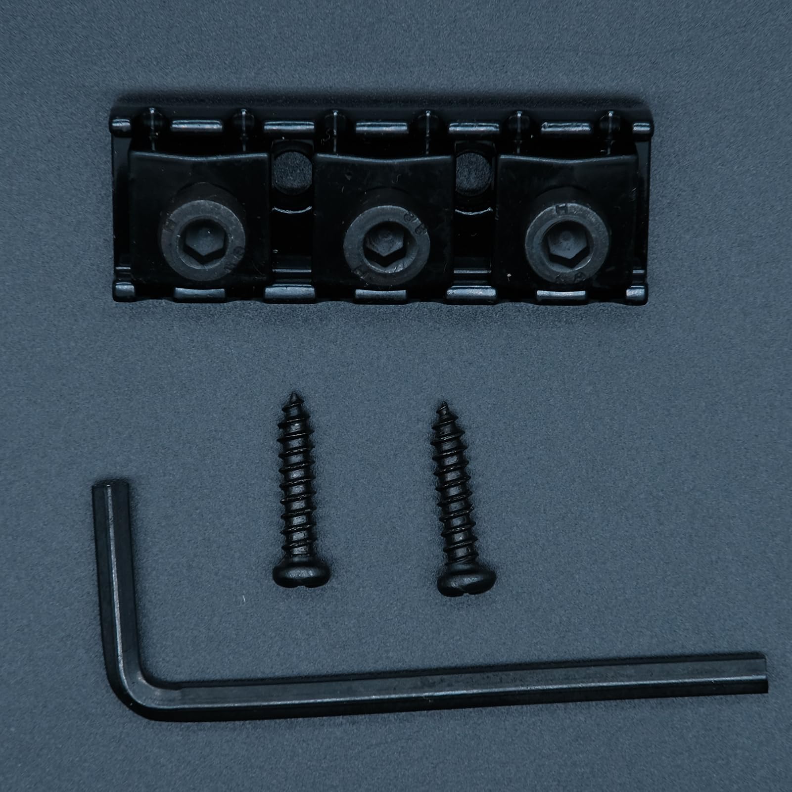 harpfeas 43mm Guitar Metal Locking Nut String Lock for Floyd Rose Style Electric Guitar Tremolo Double Lock System (Black)