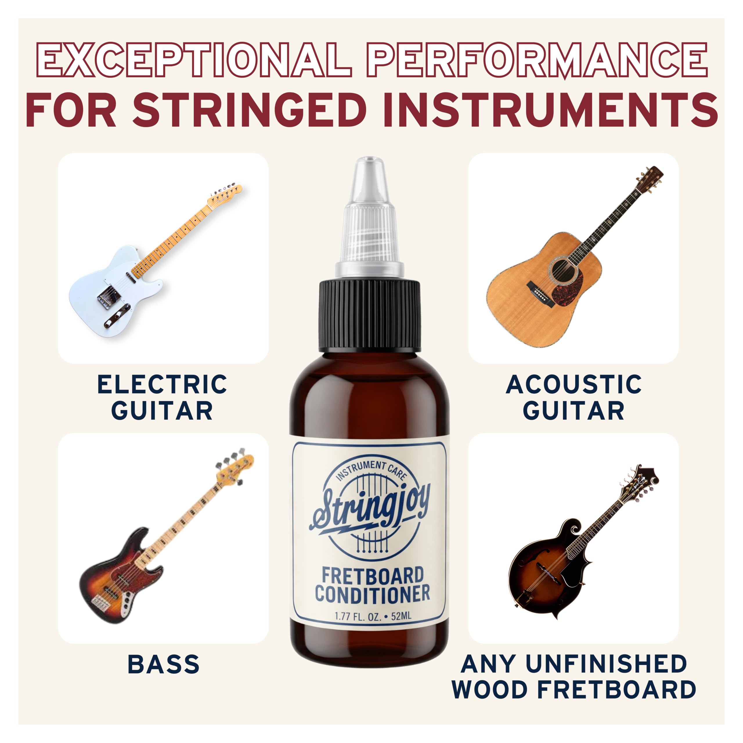 Stringjoy Fretboard Conditioner – Conditioner and Cleaner – 1.77 fl oz